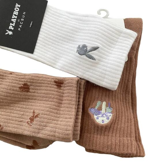 NWT Pacsun 3 Pack Playboy and Mushroom Socks - Picture 2 of 4